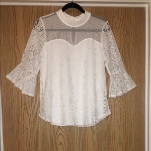Lace & Mesh Lined Blouse Size M